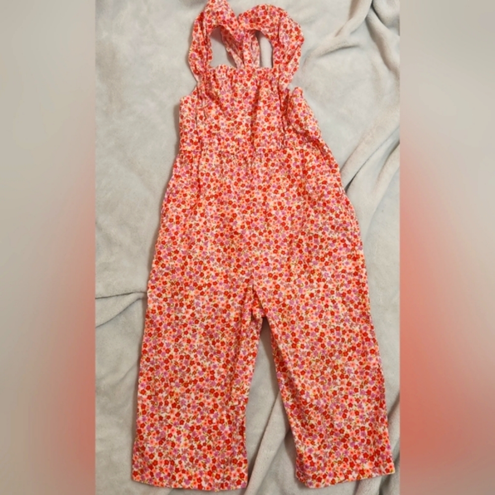 Tea Overalls size 4 floral print
